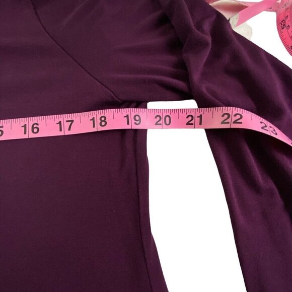 SOFT SURROUNDINGS Ruched Turtleneck Tunic Top Long Sleeve Purple LT 15-6 - Picture 11 of 16